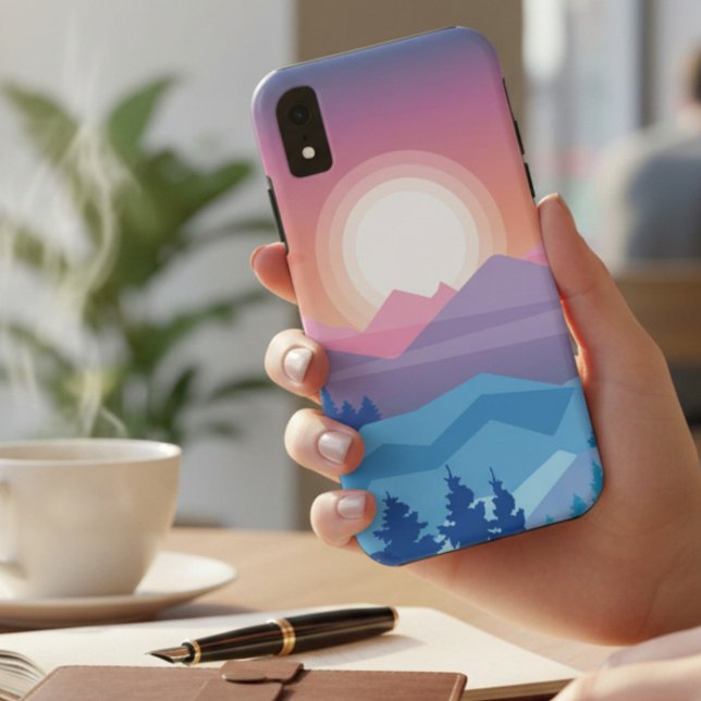 Bergsonnenuntergang Abstrakt Case-Mate iPhone Hülle (Von Creator hochgeladen)