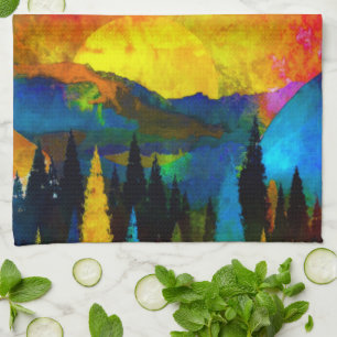 Bergsonnenuntergang Geschirrtuch