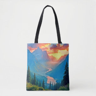 Bergsonnenuntergang: Golden Valley Peace Art Tasche