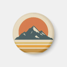Bergsonnenuntergang Vintage Magnet