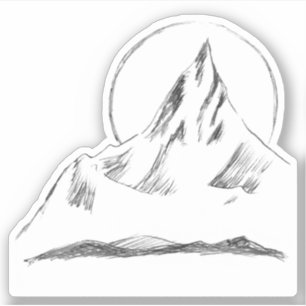 Bergspitzen-Sketch Aufkleber