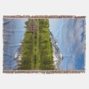 Bergspitzen spiegeln sich in einem Biberteich wide Decke