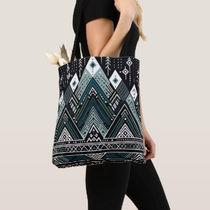Bergspitzen Tribal Geometric Tote Bag Tasche