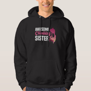 Bergsteigen Felsenklettern Kletterin Schwester 2 Hoodie