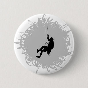 Bergsteigen-Gekritzel-Art Button