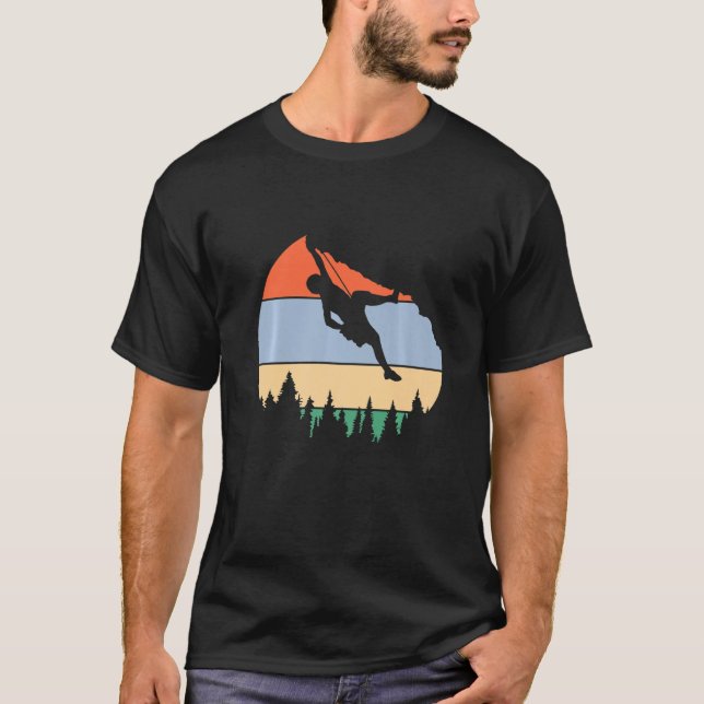 Bergsteigen im Retro T-Shirt (Vorderseite)