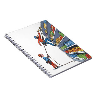 Bergsteigen im Supermarkt - Notebook-Abdeckung Notizblock