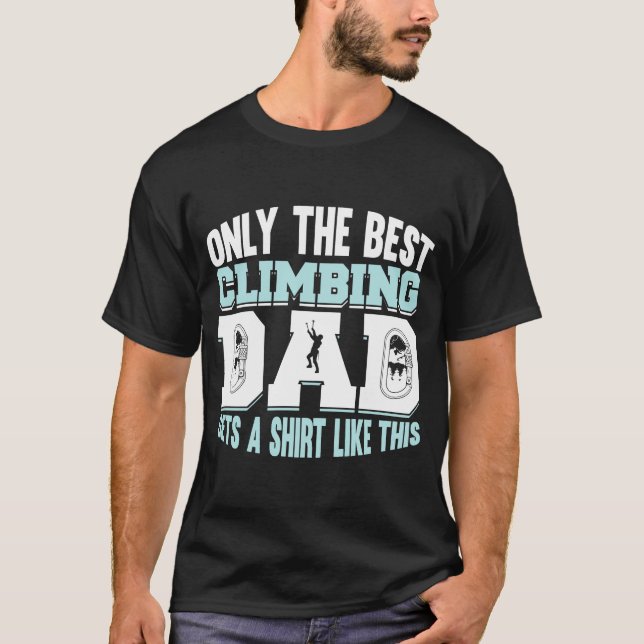 Bergsteigen Klettersteig Klettersteig Vater Klette T-Shirt (Vorderseite)