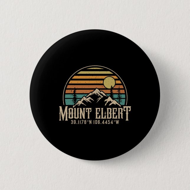 Bergsteigen Mt. Elbert Colorado Berg Mount Elbert Button (Vorderseite)