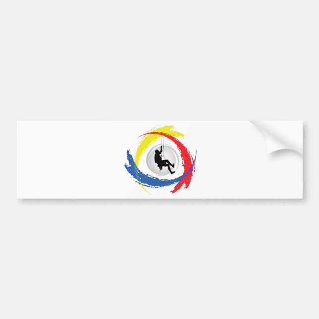 Bergsteigen-Tricolor Emblem Autoaufkleber (Vorne)