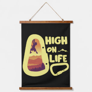 Bergsteigen Wandteppich Mit Holzrahmen