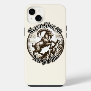Bergsteigende Ziege Steinbock Nie Aufgeben  iPhone 14 Plus Hülle