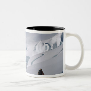 Bergsteiger auf dem Tasman-Gletscher in Mount Zweifarbige Tasse