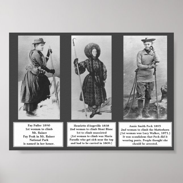 Bergsteiger Female Bergsteiger Peck Fuller Berg Poster (Vorne)