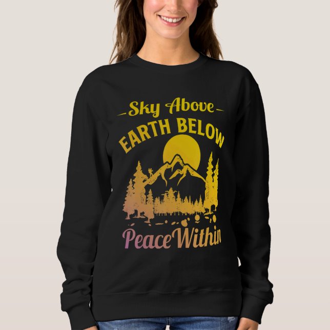 Bergsteiger  Himmel über Erde unten Frieden innen Sweatshirt (Vorderseite)
