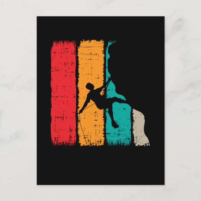 Bergsteiger Retro Vintag Klettern Bouldern Postkarte (Vorderseite)