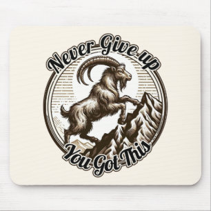 Bergsteiger-Ziege Steinbock Gib niemals auf  Mousepad