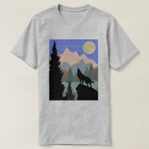 Bergszene Howling Wolf T-Shirt