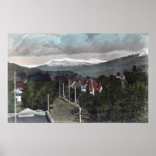 Bergtopo-Ansicht von CitySanta Paula, CA Poster