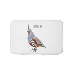 Bergwachtel-Vogel-Cartoon-Illustration  Badematte