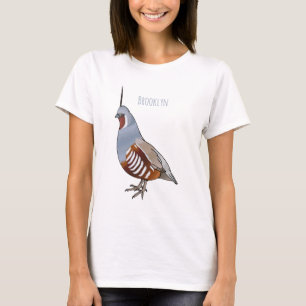 Bergwachtel-Vogel-Cartoon-Illustration T-Shirt