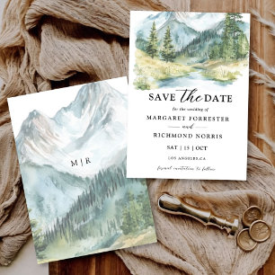 Bergwald Boho Rustikale Hochzeit - Save The Date Einladung