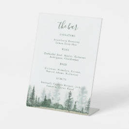 Bergwald Hochzeit Bar Signature Drink Sockelschild