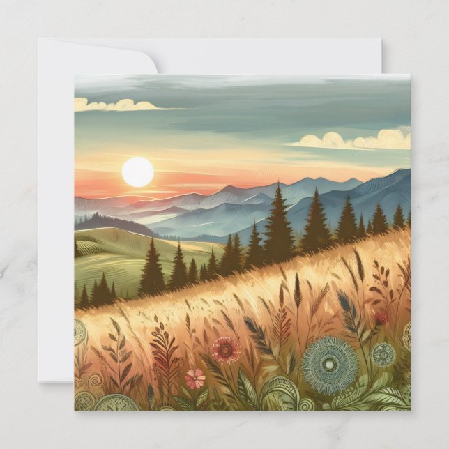 Bergwald Hügel Land Boho Natur (Vorderseite)