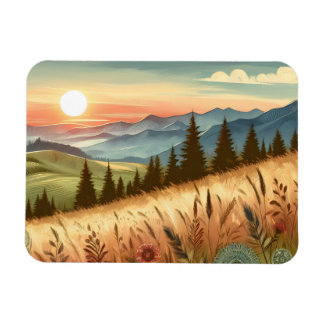 Bergwald Hügel Land Boho Natur Magnet