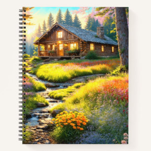 Bergwald-Hütten-Kunst Notizbuch