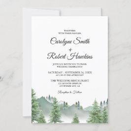 Bergwald in einem Hochzeitspaziergang Einladung