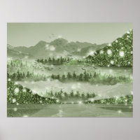 Bergwald Landschaft Seen Mixed Media