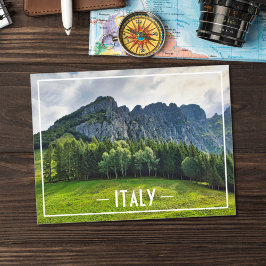 Bergwald mit Kiefern in Norditalien Postkarte