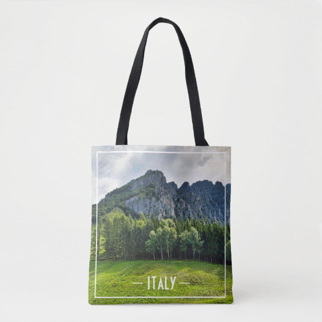 Bergwald mit Kiefern in Norditalien Tasche (Vorderseite)