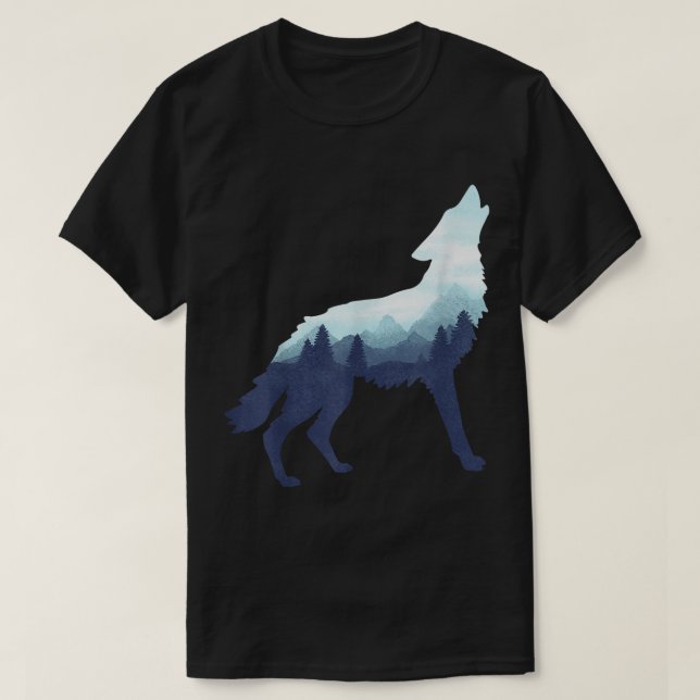 Bergwald Wolf Silhouette T-Shirt (Design vorne)