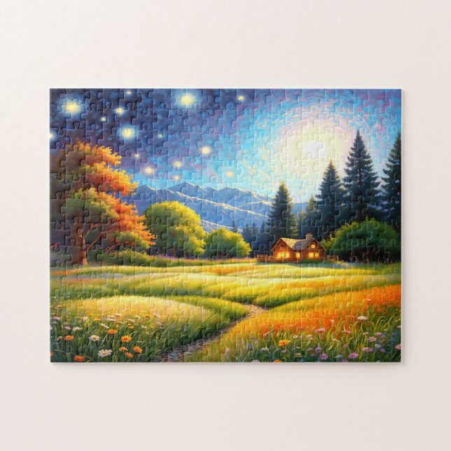 Bergwaldhütten-Kunst (Horizontal)