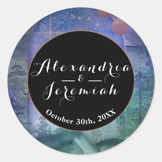 Bergwaldparadies Runder Aufkleber (Vorderseite)