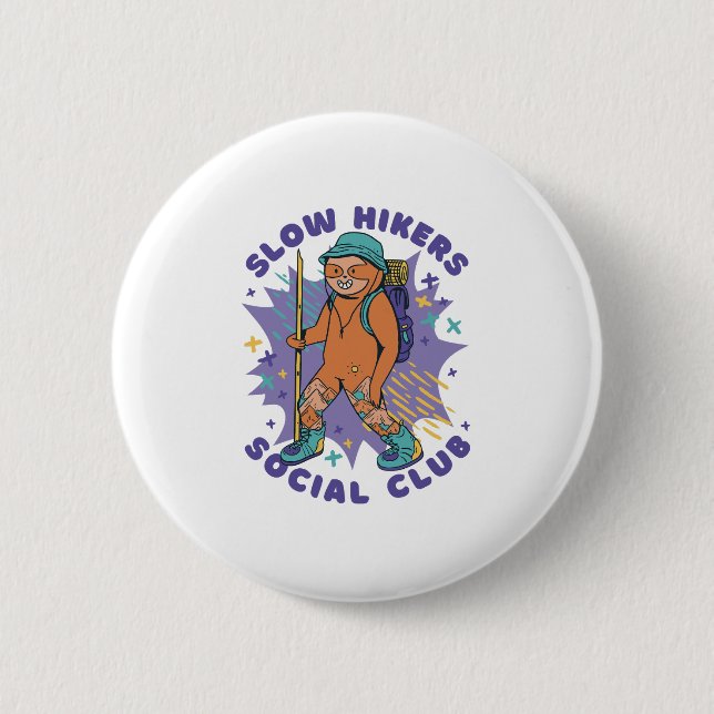 BERGWANDERER LANGSAM LANGSAME WANDERER SOZIALCLUB BUTTON (Vorderseite)