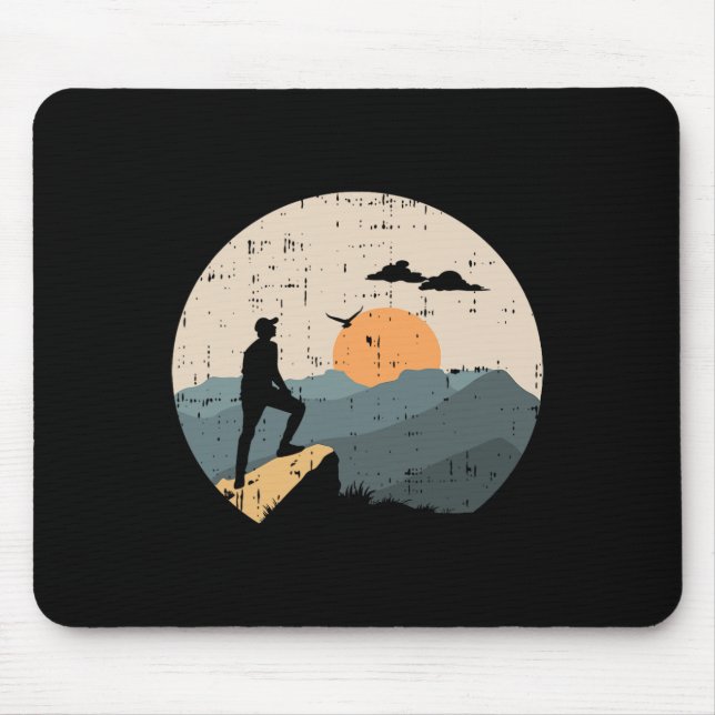 Bergwanderer Reisender Wanderer Bergsteiger  Mousepad (Vorne)