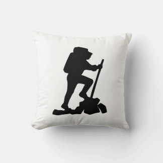 Bergwanderer Schwarze Silhouette Kissen