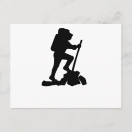 Bergwanderer Schwarze Silhouette Postkarte