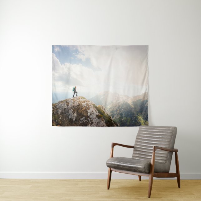 Bergwanderer Wandteppich (Beispiel (Horizontal))