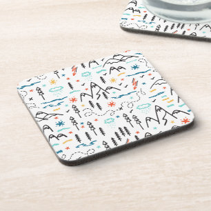 Bergwandermuster Getränkeuntersetzer