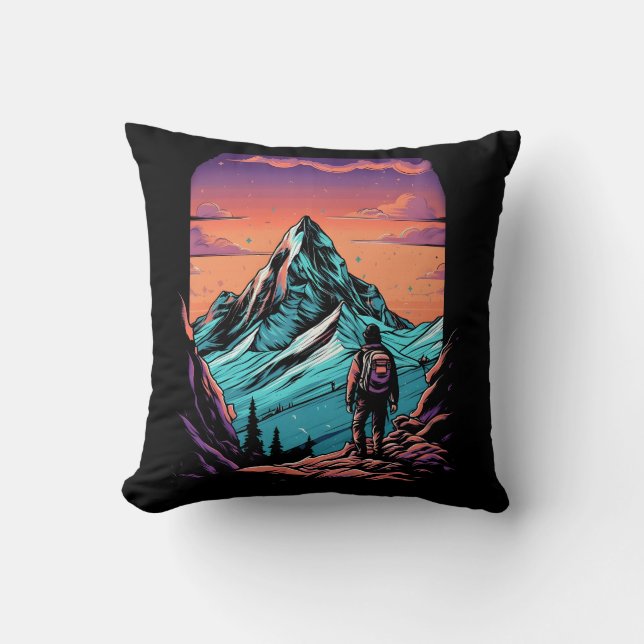 Bergwandern Sonnenuntergang Kissen (Vorderseite)