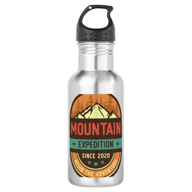 Bergwanderung Edelstahlflasche (Vorderseite)