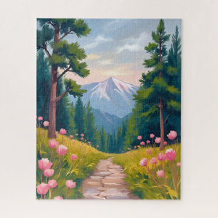 Bergwanderung   Florale Natur Landschaft Aquarell