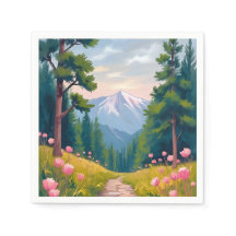Bergwanderung | Florale Naturlandschaft Aquarell