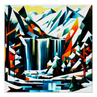 Bergwasserfall 9 poster