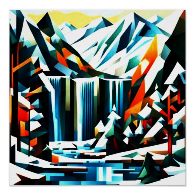 Bergwasserfall 9 poster (Vorderseite)