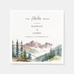 Bergwasserfarbe Rustikale Hochzeit im Freien Serviette